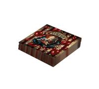 FIESTAS GUIRCA | 20 Serviettes de Clown Jetables (16x16 cm) - Décoration de Table pour Fêtes d'Halloween Terrifiantes - Idéal pour Événements de Clowns - Multicolore