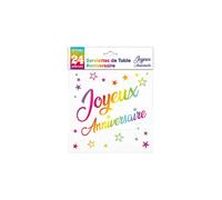 Serviettes de table - Joyeux Anniversaire - Multicolore - 33x33cm - 3 plis - 24 pièces