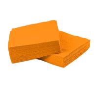 Serviettes de table orange - 100-4 plis 2 plis, 33 cm x 33 cm, durables, solides et élégantes pour fêtes et événements