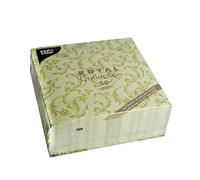 Serviettes de table Papstar Damascato vert olive