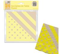SERVIETTES DE TABLE PASTEL X 24 JAUNE