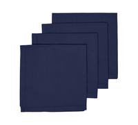 Serviettes de table tissu 100% coton - HOMESCAPES - Lot de 4 - Bleu Marine 45x45 cm - Lavable en machine
