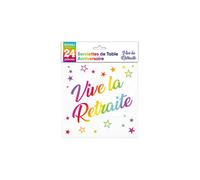Serviettes de table - Vive la Retraite - Multicolore - 33x33 cm - 3 plis - Lot de 24