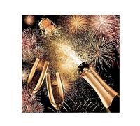 Serviettes décorées - Champagne et Artifice - lot de 20