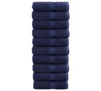Serviettes d'invité de qualité Supérieure Essuie-mains 2 pcs Bleu Marine vidaXL