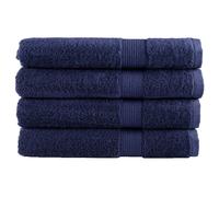 Serviettes d'invité de qualité Supérieure Essuie-mains 2 pcs Bleu Marine vidaXL