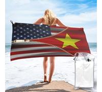 Serviettes Drapeaux Vintage des États-Unis Et du Vietnam Serviette De Sauna Portable Serviette De Plage sans Sable Drap De Bain pour Voyage Natation Camping 70X140Cm