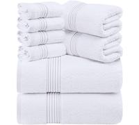 Serviettes d'utopie a 8 pieces Sigle de serviette premium 2 serviettes de bain 2 serviettes a main et 4 chiffons de lavage 100% anneau tourbillon