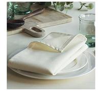 Serviettes en Coton Biologique 45 x 45 cm (Crème, Lot de 4); Tissu épais réutilisable, Lavable et Facile d'entretien; Serviettes de Table en Tissu écologiques pour Les Occasions/Usage Quotidien