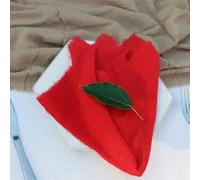 serviettes en coton, Lot de 10 serviettes de table en gaze de coton réutilisables, 32 x 32 cm, style rustique et rétro, for mariage(Red)