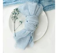 serviettes en coton, Lot de 10 serviettes de table réutilisables en gaze de coton rose, 32 x 32 cm, for fête de mariage(Sky Blue)