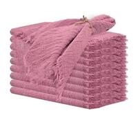 serviettes en coton, Serviettes de table en gaze de coton réutilisables, lot de 10 pièces, 32 x 32 cm, for mariage, avec bordure verte(Dark Pink)