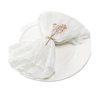 serviettes en gaze de coton réutilisables Lot de 6 serviettes Table lavables en étamine, for décoration fête mariage, d'anniversaire(6Pcs White)