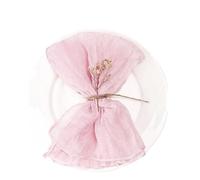 serviettes en gaze de coton réutilisables Lot de 6 serviettes Table lavables en étamine, for décoration fête mariage, d'anniversaire(6Pcs Light Pink)