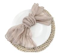 serviettes en gaze de coton réutilisables Napperons de Table en étamine, 6 pièces, for salle à manger, fête mariage, Banquets, Arches, décor gâteau(6pcs Beige)