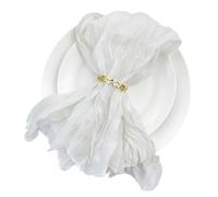 serviettes en gaze de coton réutilisables Napperons de Table en étamine, 6 pièces, for salle à manger, fête mariage, Banquets, Arches, décor gâteau(6pcs White)