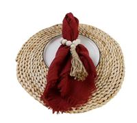 serviettes en gaze de coton réutilisables Serviettes de mariage en gaze coton 42x42cm, 4 pièces, décor Table étamine rétro, torchons mousseline, rustique dîner(4PCS Burgundy)