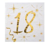 Serviettes en papier - 10 - 18 ans - Métallisées OR - 20 pièces - 3 plis