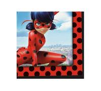 Serviettes en papier - AMSCAN - Miraculous - Lot de 20 - 33x33 cm - Rouge - Multicolore