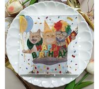 Serviettes en Papier Animaux Dessins Animés Serviettes en papier jetables,douceur et moelleux,idéales pour Fêtes,Traiteur,Anniversaires,Intérieur ou Extérieur tous les jours20 Paquet(33x33cm)