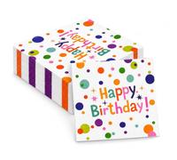Serviettes en Papier Anniversaire, 50 Pièces, 33 x 33 cm, Absorbantes | Birthday Napkin Decorations de Table pour Fête et Réception pour anniversaire, mariage de Noël, soirée entre filles