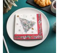 Serviettes en Papier Arbre Noël Flocon Neige Papier jetable, Serviettes de fête, douces, durables et absorbantes pour cuisine, salle de bain, événements30 Paquet(33x33cm)