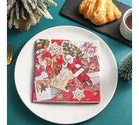 Serviettes en Papier Arbre Noël Père Noël Papier jetable, Serviettes de fête, douces, durables et absorbantes pour cuisine, salle de bain, événements30 Paquet(33x33cm)