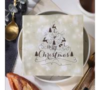 Serviettes en Papier Arbre Noël Wapiti Serviettes de cocktail Décorations de fête,Absorbantes et pratiques - jetables pour mariage,anniversaire,apéritif,Noël,dessert 10 Paquet(33x33cm)