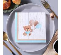 Serviettes en Papier Ballon Dessin Animé Ours Serviettes de cocktail Décorations de fête,Absorbantes et pratiques - jetables pour mariage,anniversaire,apéritif,Noël,dessert20 Paquet(33x33cm)