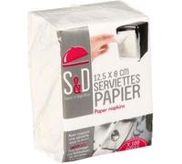 Serviettes en papier - CMP - 100 Serviettes - 1 pli - 24,5 x 17 cm - Distributeur
