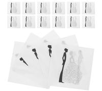 Serviettes en Papier de Mariage Noël 100 Pcs Blanches Imprimées | Papier de Pâte de Bois Épais, Mots et Image Mariée, pour Table, Boissons et Apéritifs