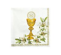 Serviettes en papier décorées lys blanc - fête