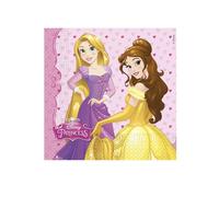 Lot de 20 serviettes en papier Princesses Disney 33x33 cm