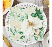 Serviettes en Papier Fleurs Blanches Serviettes en papier jetables,douceur et moelleux,idéales pour Fêtes,Traiteur,Anniversaires,Intérieur ou Extérieur tous les jours20 Paquet(33x33cm)