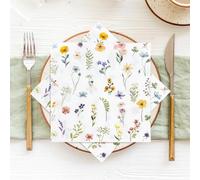 Serviettes en Papier Fleurs Colorées Serviettes de cocktail Décorations de fête,Absorbantes et pratiques - jetables pour mariage,anniversaire,apéritif,Noël,dessert5 Paquet(33x33cm)