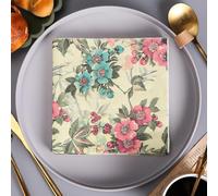 Serviettes en Papier Fleurs Colorées Serviettes en papier jetables,douceur et moelleux,idéales pour Fêtes,Traiteur,Anniversaires,Intérieur ou Extérieur tous les jours15 Paquet(33x33cm)