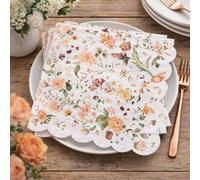 Serviettes en papier florales Santex Mariage pour mariage (33 x 33 cm, lot de 12)