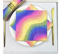 Serviettes en Papier Géométrie Couleur Papier jetable, Serviettes de fête, douces, durables et absorbantes pour cuisine, salle de bain, événements15 Paquet(33x33cm)