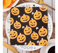 Serviettes en Papier Halloween Citrouille Serviettes en papier jetables,douceur et moelleux,idéales pour Fêtes,Traiteur,Anniversaires,Intérieur ou Extérieur tous les jours15 Paquet(33x33cm)