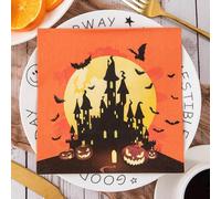 Serviettes en Papier Halloween Citrouille Serviettes en papier jetables,douceur et moelleux,idéales pour Fêtes,Traiteur,Anniversaires,Intérieur ou Extérieur tous les jours10 Paquet(33x33cm)