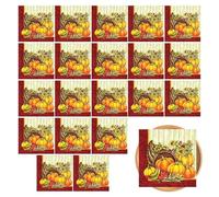 Serviettes en papier Halloween,Serviettes de dîner Halloween | en papier citrouille d’automne - d'invité de Thanksgiving 20 pièces, serviette à main en citrouille pour fou