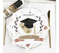 Serviettes en Papier Heureux Diplômé Serviettes en papier jetables,douceur et moelleux,idéales pour Fêtes,Traiteur,Anniversaires,Intérieur ou Extérieur tous les jours20 Paquet(33x33cm)