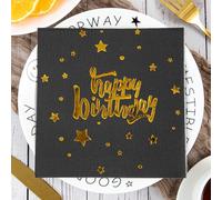 Serviettes en Papier Joyeux Anniversaire Serviettes en papier jetables,douceur et moelleux,idéales pour Fêtes,Traiteur,Anniversaires,Intérieur ou Extérieur tous les jours20 Paquet(33x33cm)