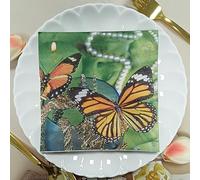 Serviettes en Papier Papillon Serviettes de cocktail Décorations de fête,Absorbantes et pratiques - jetables pour mariage,anniversaire,apéritif,Noël,dessert15 Paquet(33x33cm)