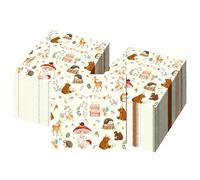Serviettes en Papier pour Anniversaire, 40 Pièces 33 x 33 cm Serviettes à Motifs d'Animaux de la Forêt - Renard, Hérisson et Cerf Sika, Décoration d'anniversaire au Motif d'animaux de la Jungle