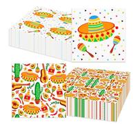 serviettes en papier pour invités fête mexicaine cinq de mayo | Serviettes décoratives mexicaines fête quarante pièces anniversaire mariage taco