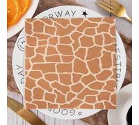 Serviettes en Papier Print Léopard Brun Serviettes de cocktail Décorations de fête,Absorbantes et pratiques - jetables pour mariage,anniversaire,apéritif,Noël,dessert15 Paquet(33x33cm)