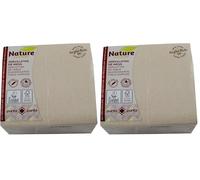 Serviettes en papier recyclé, 2 couches, écologique, 100% fibres recyclées, emballage 50% plastique recyclé, 33 x 33 cm. Hostelnovo (Lot de 2)