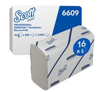 Scott Essuie-mains 6603, 2 plis, Essuie-main papier, Plié en V, 16x220 | Essuie-tout, blanc, Serviette papier, pour les distributeur Aquarius 6945, Certifiés FSC, 18,6 x 21,2cm, 3520 Feuilles