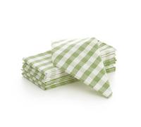Serviettes en tissu à carreaux Vichy - Lot de 6 unités coton résistantes pour hôtellerie 45 x 45 cm, couleur vert clair
